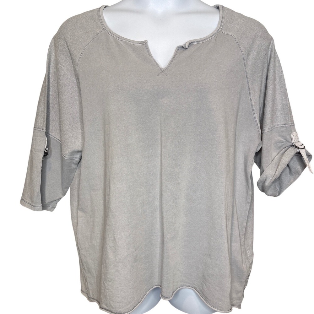 Calvin Klein Performance Womens Gray Split Neck R… - image 1